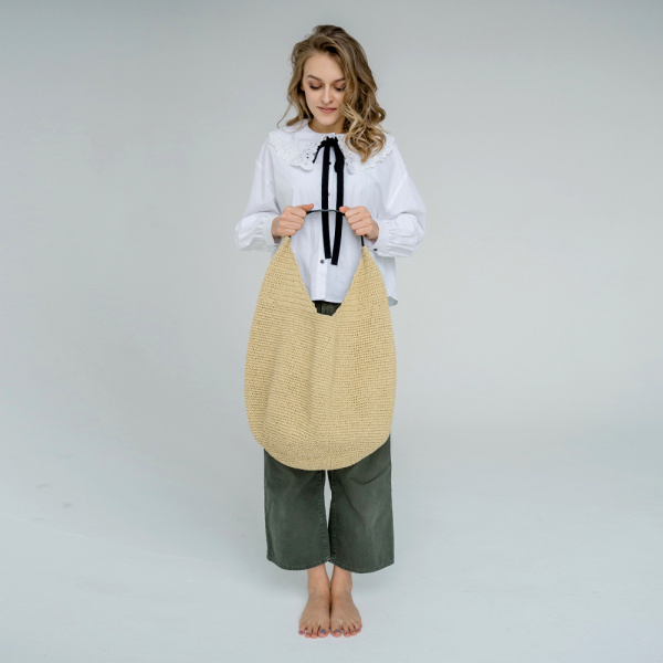 Ручка для сумки-мешок из натуральной кожи