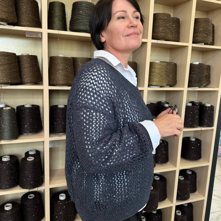 Описание вязания #Джемпер_в_ажуре