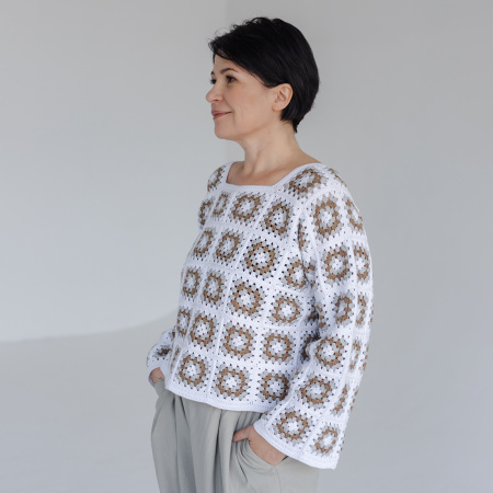 Описание вязания #Джемпер_кроше