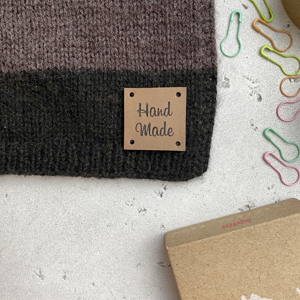 Бирка Квадрат пришивная Кожа