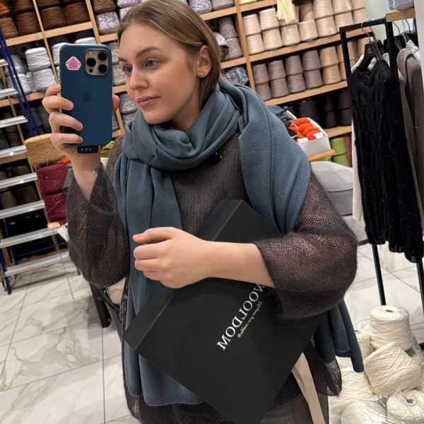 Кашемировый палантин by WoolDom, Сизый голубь