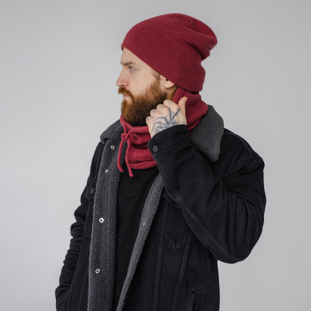 Описание вязания. Шапка двойная и снуд на шнуровке