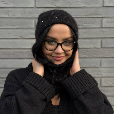 Описание вязания #Шапка_Макушка_к_макушке + снуд