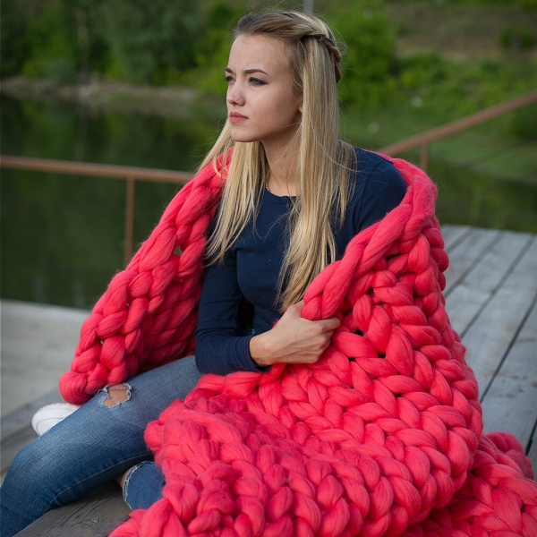 Плед из мериноса, Коралл