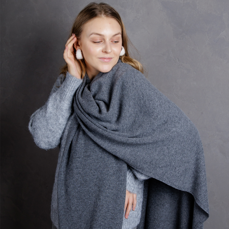 Кашемировый палантин by WoolDom, Галька