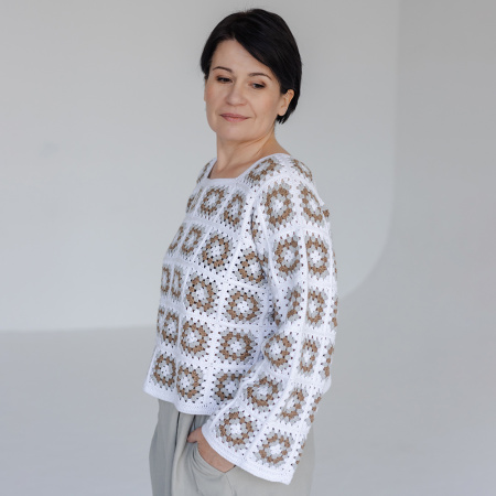 Описание вязания #Джемпер_кроше