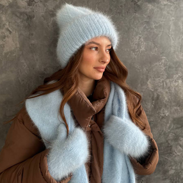 Описание вязания #Пушистый_комплект