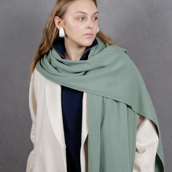 Кашемировый палантин by WoolDom, Шалфей