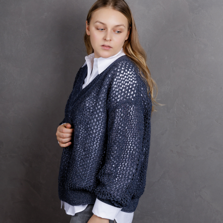 Описание вязания #Джемпер_в_ажуре