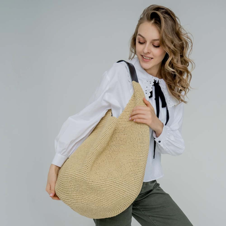 Ручка для сумки-мешок из натуральной кожи