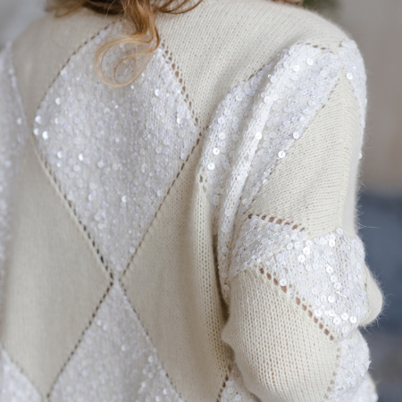 Описание вязания #Джемпер_ромбы_Кучинелли