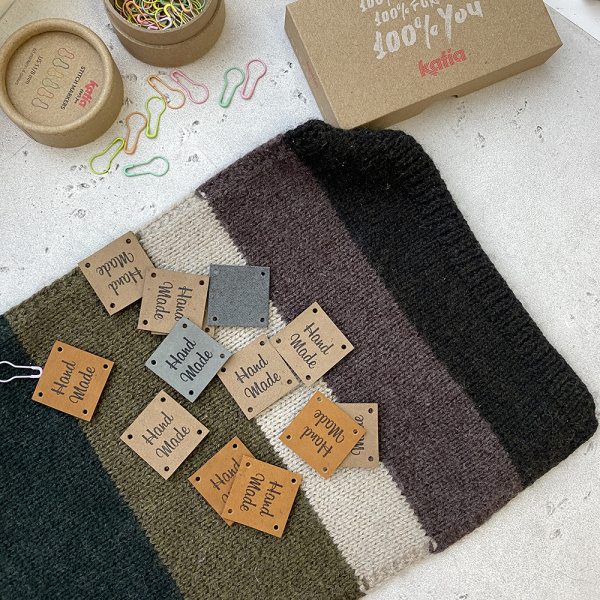 Бирка Квадрат пришивная Кожа