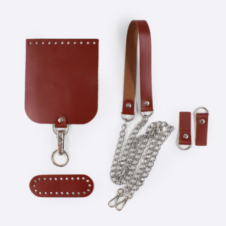 Набор для сумки Миник из натуральной кожи (Коньяк)