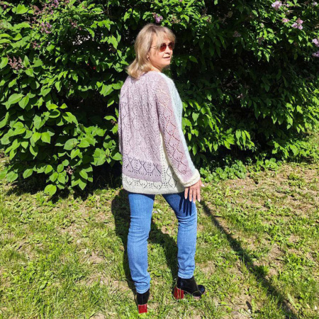 Доступ к онлайн-совместнику. Сшивной реглан снизу. Интарсия