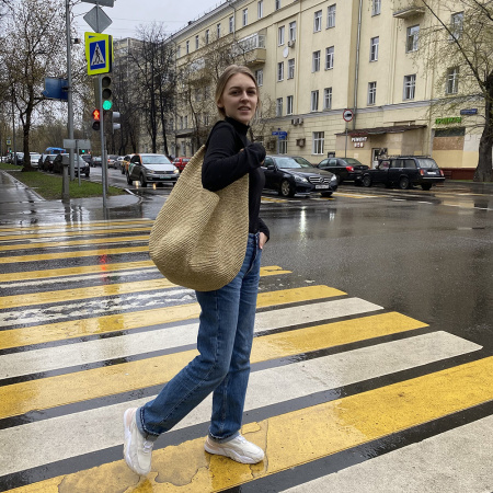 Описание вязания #Сумка_мешок