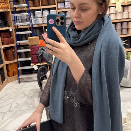 Кашемировый палантин by WoolDom, Сизый голубь