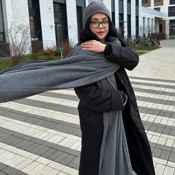 Кашемировый палантин by WoolDom, Галька